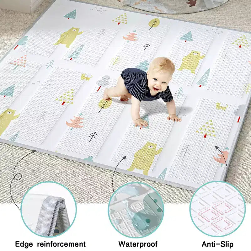 Box per Bambini con Tappetino 150x150cm Recinto di Sicurezza per Neonati e Bambini, Centro Attività per Interni ed Esterni, Recinzione per Bambini