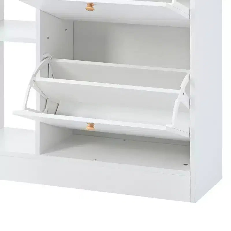 Scarpiere Moderne, Scarpiera con 4 Ante a Ribalta e 2 Semplici Cassetti, Scarpiera Autoportante per Ingresso, Soggiorno