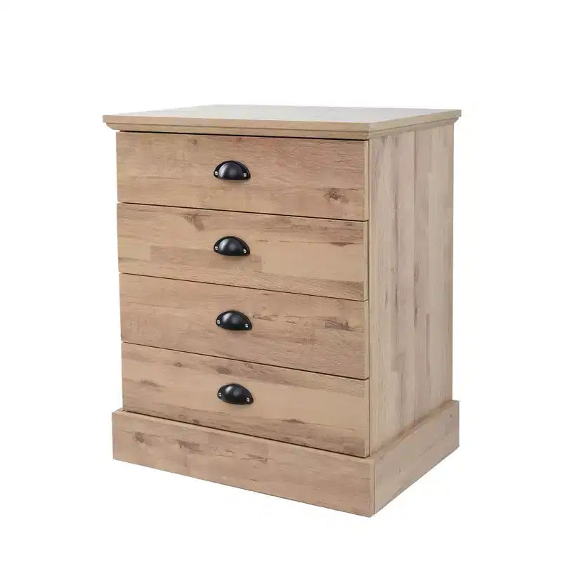 Comodino in legno a 4 cassetti