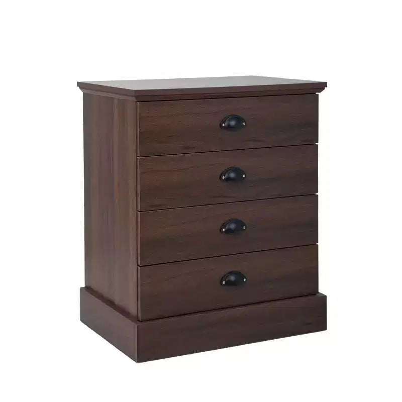 Comodino in legno a 4 cassetti