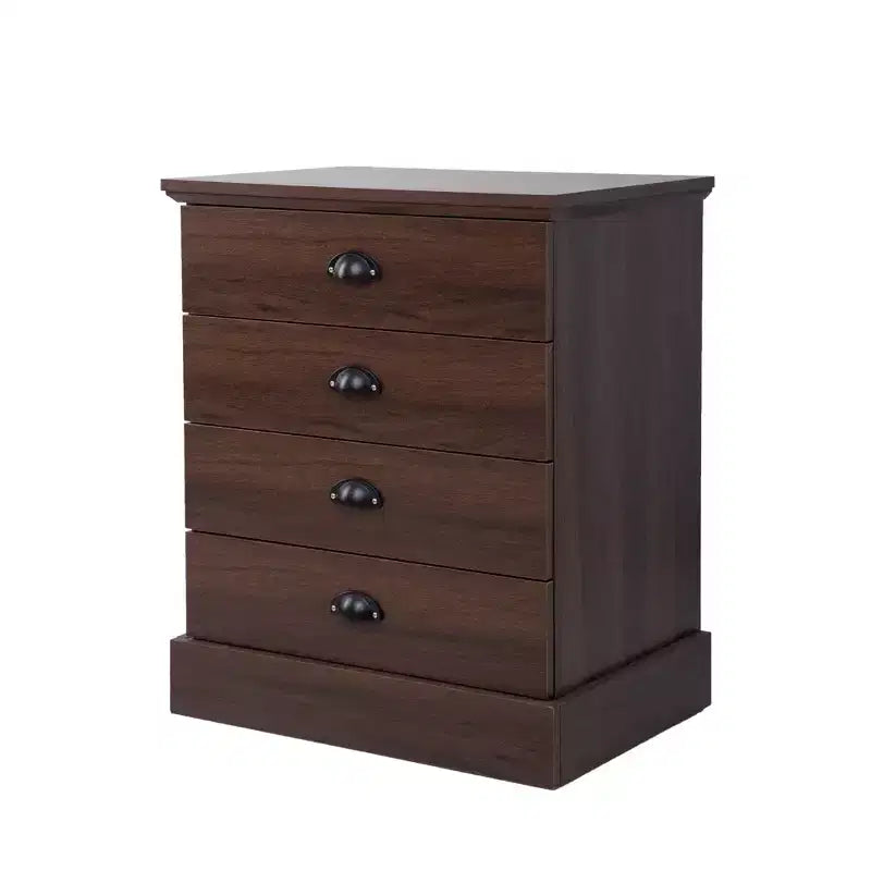 Comodino in legno a 4 cassetti