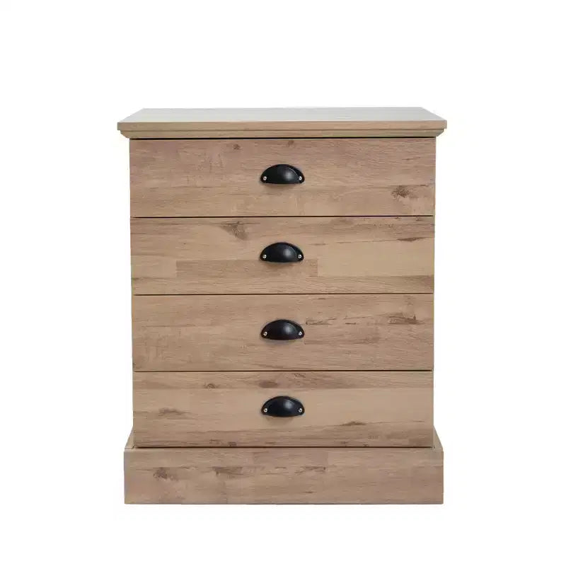 Comodino in legno a 4 cassetti