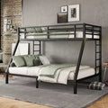 Letto a Castello Twin XL sopra Queen per Adulti, Struttura in Metallo Resistente con 2 Scale, Design Silenzioso, Nero