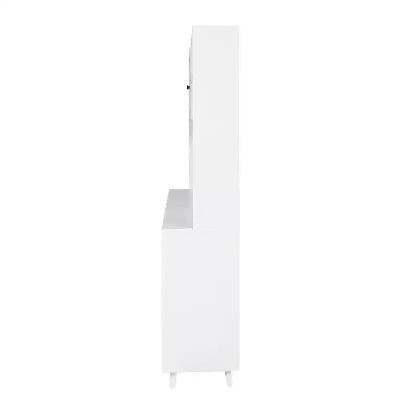 Mobile dispensa moderno da 63 pollici con 4 ante in vetro, 4 cassetti e ripiano per microonde