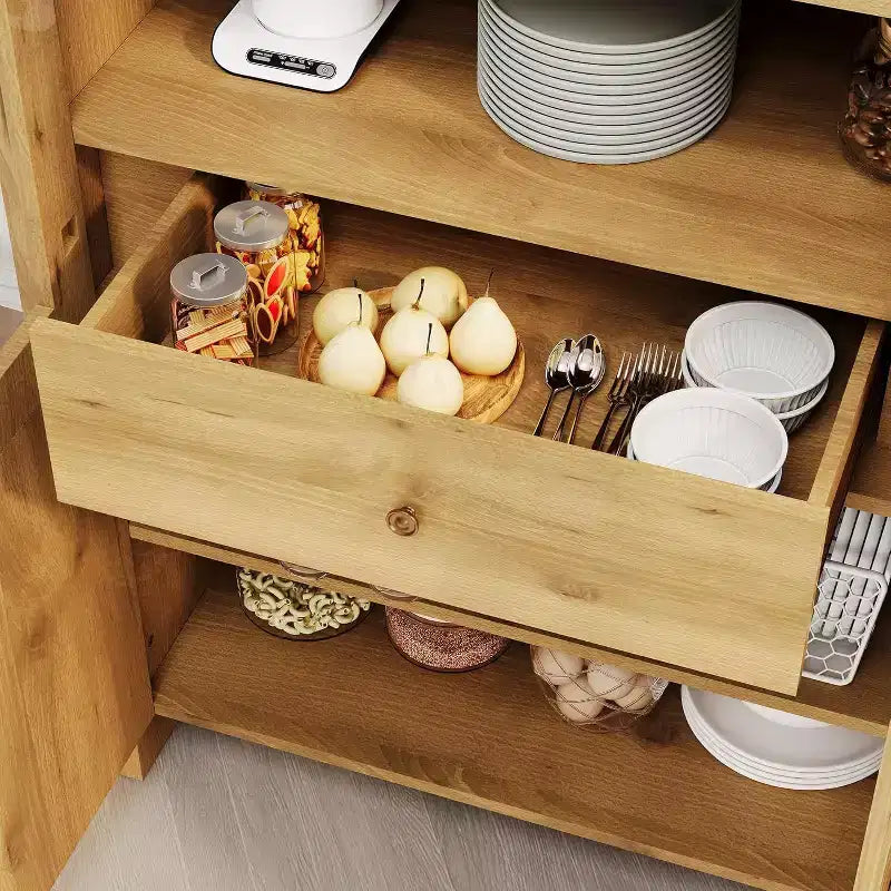Armadio portaoggetti ad arco alto 71, dispensa da cucina ad arco stile coloniale, con ante in acrilico e ripiani regolabili, per cucina, sala da pranzo