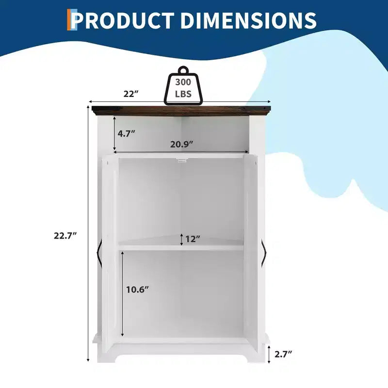 Mobiletto angolare con ante, Mobiletto da bagno piccolo per cucina e soggiorno