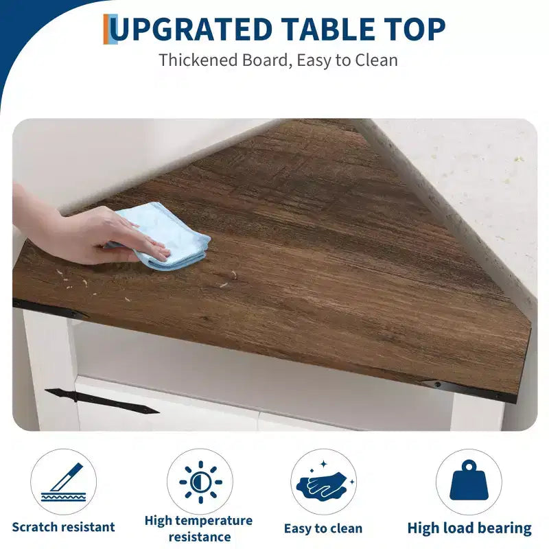 Mobiletto angolare con ante, Mobiletto da bagno piccolo per cucina e soggiorno