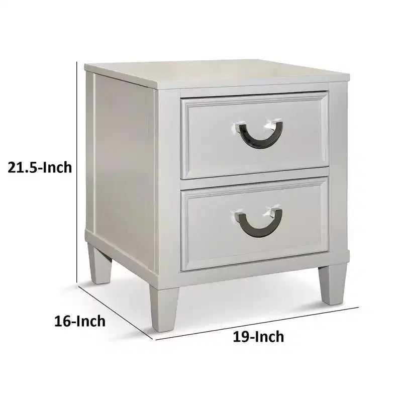 Comodino Royal Hampton con 2 cassetti, dettagli modanati, legno massello