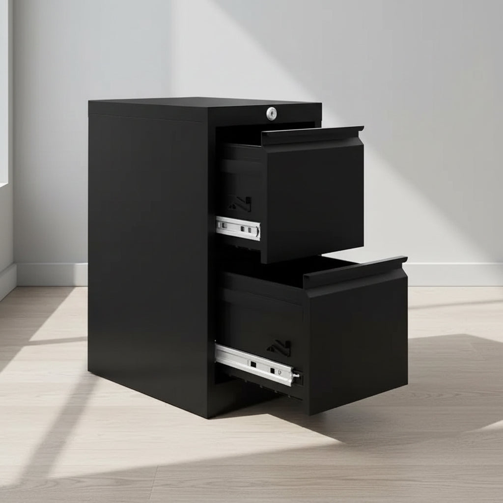 Metal Filing Cabinet with Lockable 2 Drawers, 38 x 45 x 73 cm Storage Cabinet for A4, Legal, Letter Files, Documents, Stationery