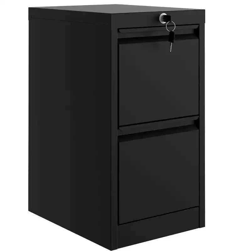 Classificatore in metallo con 2 cassetti richiudibili a chiave, 38 x 45 x 73 cm, armadietto per schedari A4, legali, lettere, documenti, cancelleria