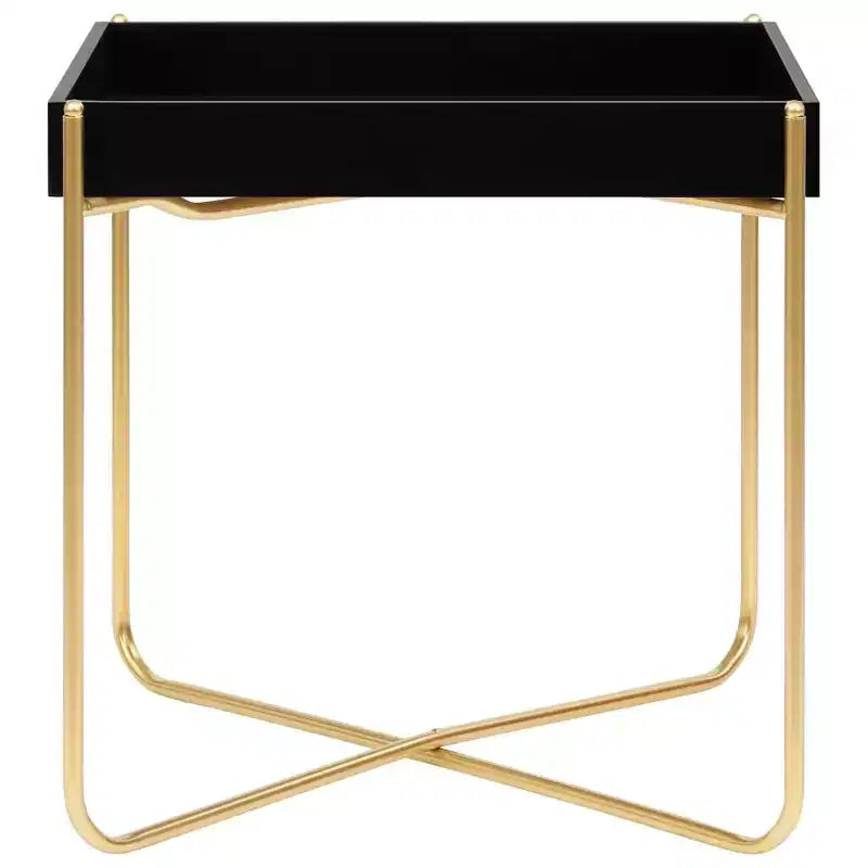 Tavolino nero e oro 15x15x15,2 in legno composito