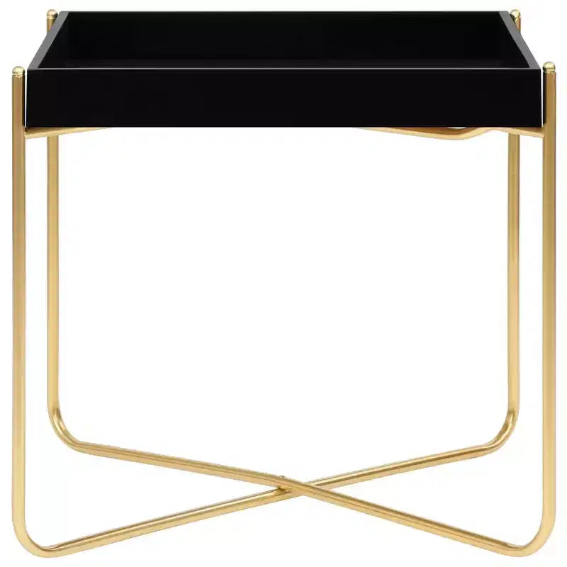 Tavolino nero e oro 15x15x15,2 in legno composito
