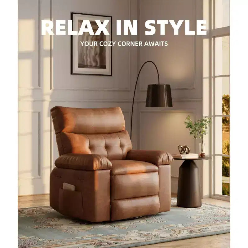 Poltrona reclinabile elettrica girevole a dondolo con massaggio, poltrona oversize in pelle PU, comoda poltrona per divano, poltrona reclinabile elettrica per soggiorno, camera da letto