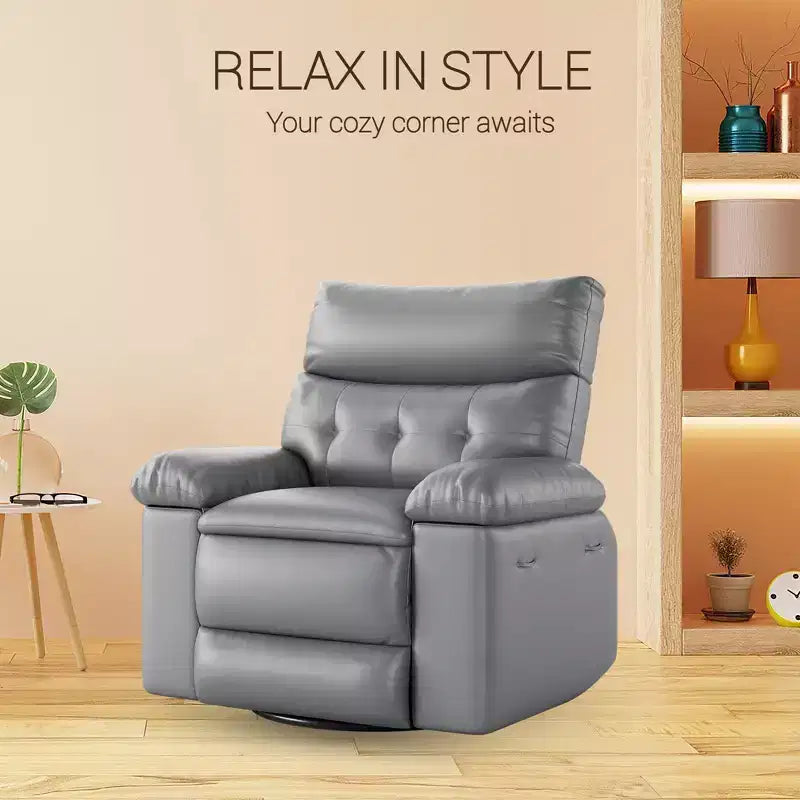 Poltrona reclinabile elettrica girevole a dondolo con massaggio, poltrona oversize in pelle PU, comoda poltrona per divano, poltrona reclinabile elettrica per soggiorno, camera da letto