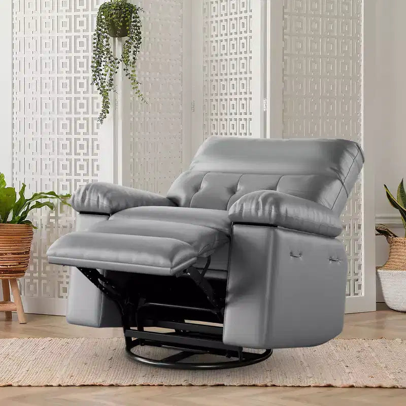 Poltrona reclinabile elettrica girevole a dondolo con massaggio, poltrona oversize in pelle PU, comoda poltrona per divano, poltrona reclinabile elettrica per soggiorno, camera da letto