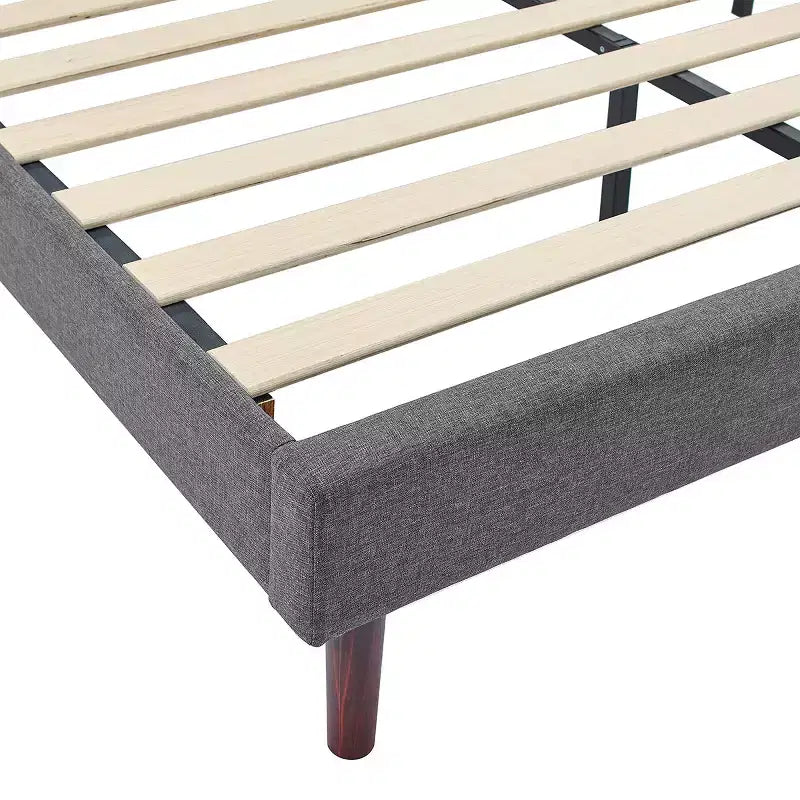Letto Imbottito in Lino con Testiera Regolabile