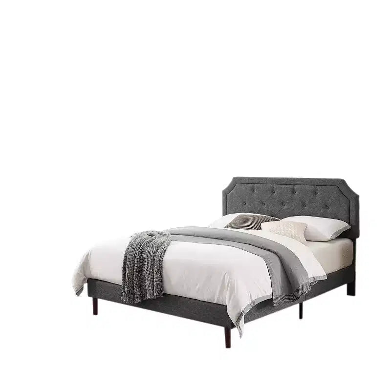 Letto Imbottito in Lino con Testiera Regolabile