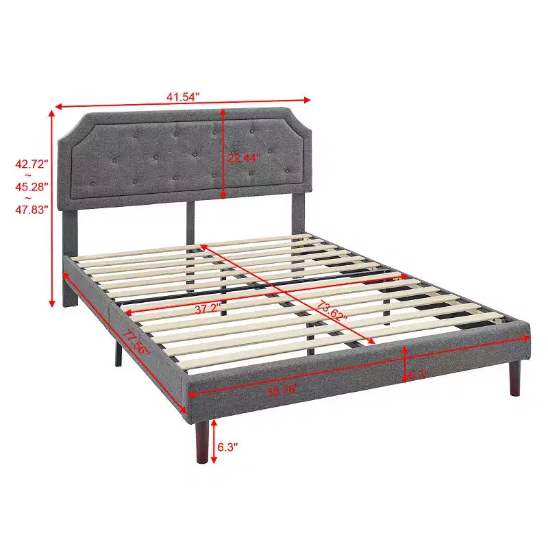 Letto Imbottito in Lino con Testiera Regolabile