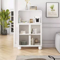 Bathroom Floor Cabinet, 45.28 H Storage Cabinet with Glass Door Shelves, Freestanding Display Cabinet for Kitchen, Living Room, Hallway.