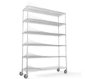 6-Tier NSF 6000LBS Heavy-Duty Adjustable Wire Shelving Unit with Wheels - For Garage & Warehouse Storage