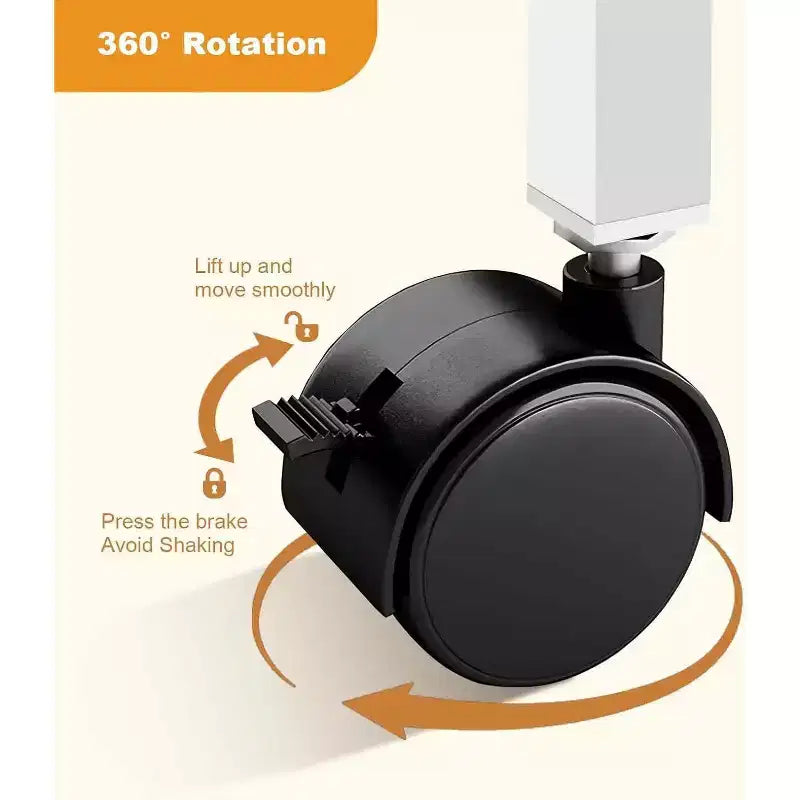 Scrivania Portatile per Computer con Ruote, Altezza Regolabile da 60 cm a 90 cm, Tavolo Avvolgibile per Laptop per Casa Ufficio Studio Camera da Letto Comodino