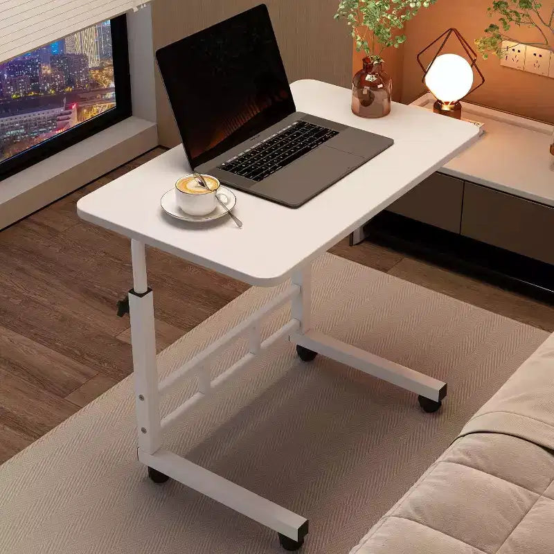 Scrivania Portatile per Computer con Ruote, Altezza Regolabile da 60 cm a 90 cm, Tavolo Avvolgibile per Laptop per Casa Ufficio Studio Camera da Letto Comodino