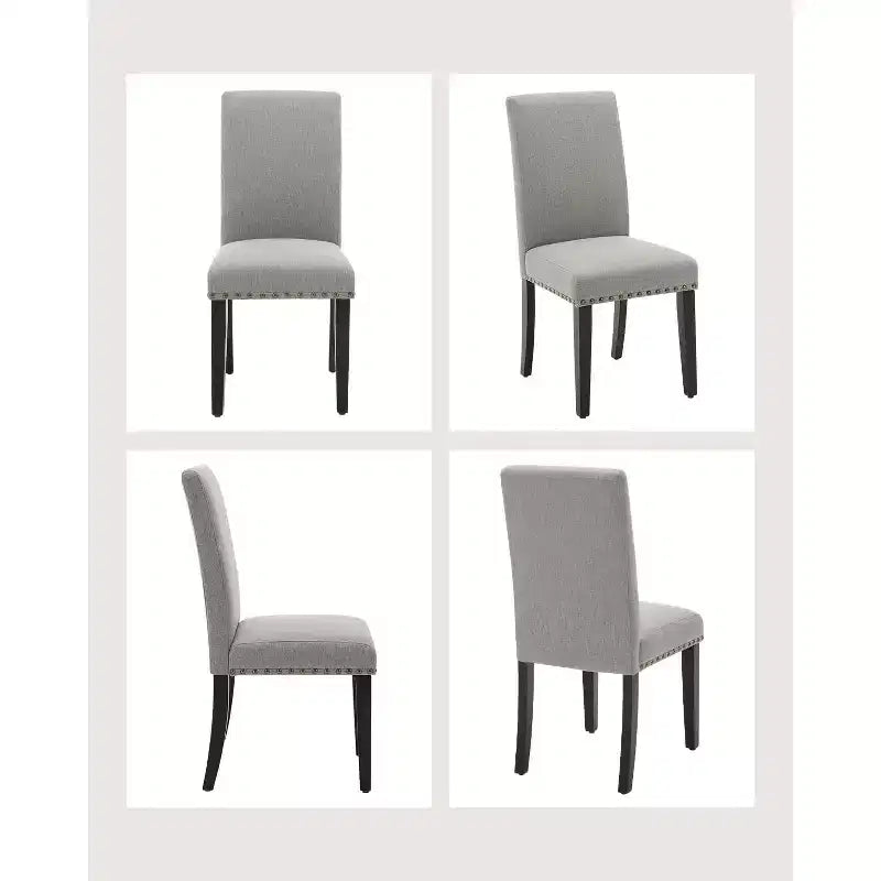 Sedie da pranzo Parsons imbottite, sedie laterali in tessuto di lino con gambe in legno per sala da pranzo, cucina, ristorante, soggiorno