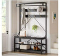 100CM Hall Tree with Shoe Bench, Metal + Particle Board,