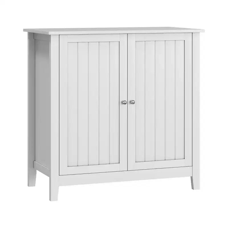 Mobiletto salvaspazio da bagno bianco 32", credenza piccola indipendente con ripiano regolabile - Panipeachy