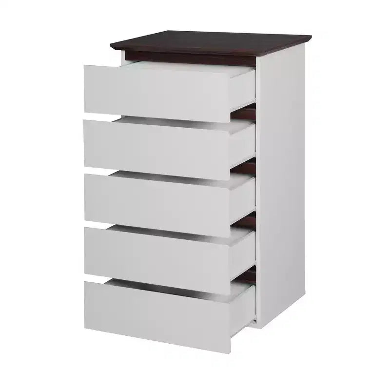 Cassettiera per camera da letto, Comò alto con 5/6 cassetti, Cassetti in legno per vestiti, organizer per camera da letto, soggiorno