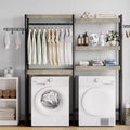 Over The Washer Shelf, 5 Tier Adjustable Height Laundry Room Organizer with Hanger Rod & Hooks, Dryer Storage Shelf