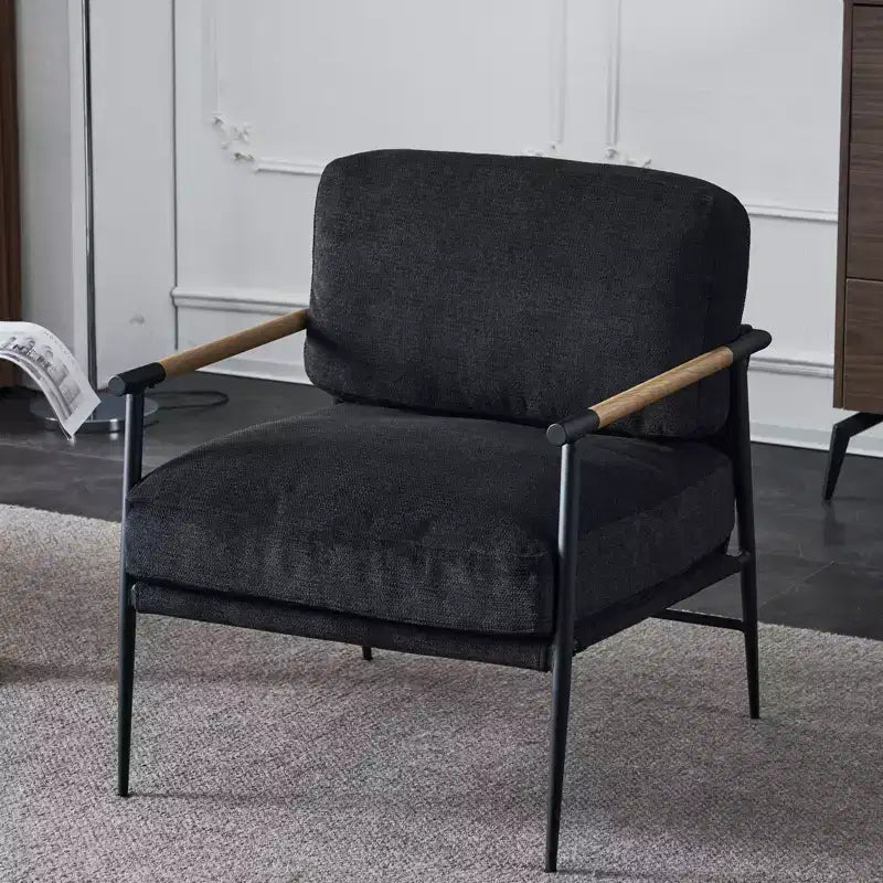 Leisure Chair,Velvet Upholstered Lounge Chair with Support Legs and Armrests,Easy Assembly,for Dining Room,Guest Room,Living Room,Kitchen,Lounge