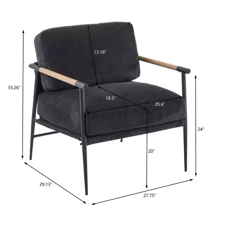 Sedia Relax, Poltrona Lounge Rivestita in Velluto con Gambe di Supporto e Braccioli, Facile da Montare, per Sala da Pranzo, Camera degli Ospiti, Soggiorno, Cucina, Salotto