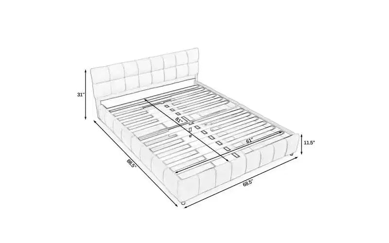 Letto imbottito Queen Size con testiera in tessuto ciniglia, struttura letto robusta con cassetti, per camera da letto, blu verde