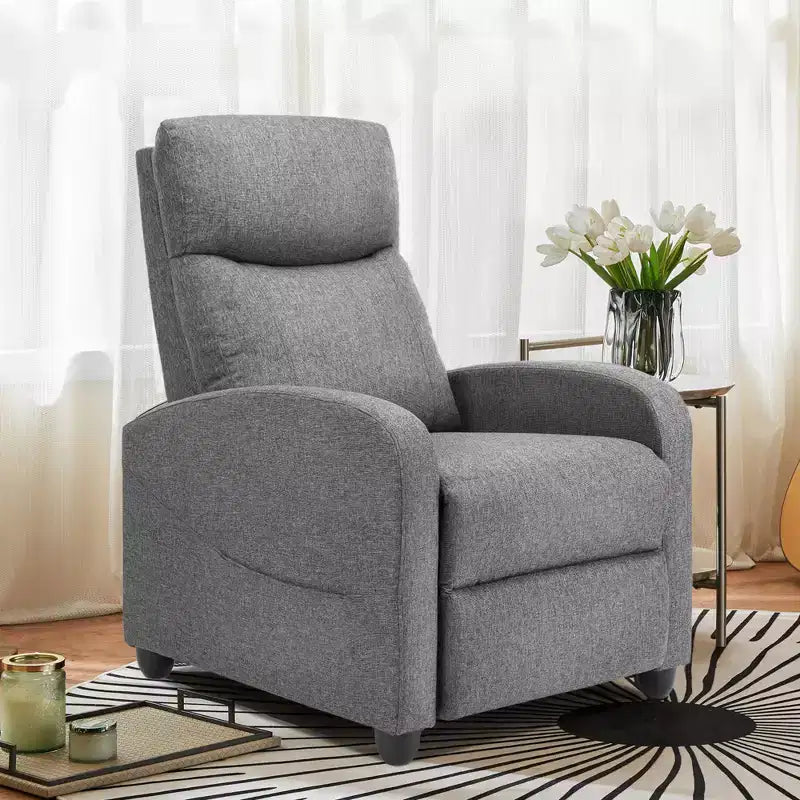 Recliner Chair with Side Pockets, Adjustable 90 to 160, & High-Resilience Sponge